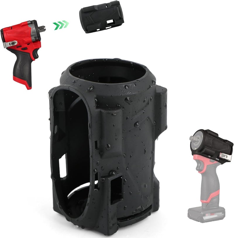 FKBAightccy 49-16-2563 Stubby Impact Driver Protective Boot for Milwaukee M12 1/2 and 3/8 Impact Driver Protective Boot for 2562-20 2563-20 2563P-20 Wrench Black Accessories - Image 1